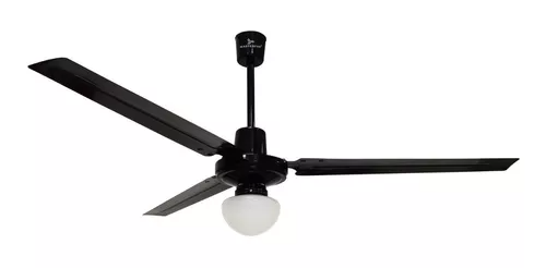 VENTILADOR ICARUS 56" NEGRO MASTERFAN CON LUZ INDUSTRIAL ASPAS METALICAS