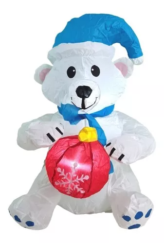 INFLABLE OSO POLAR CON ESFERA 80 CM LED