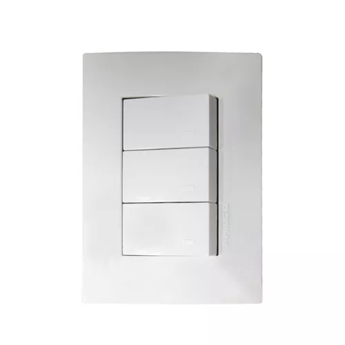 PLACA CON BASTIDOR 3 INTERRUPTORES 51017