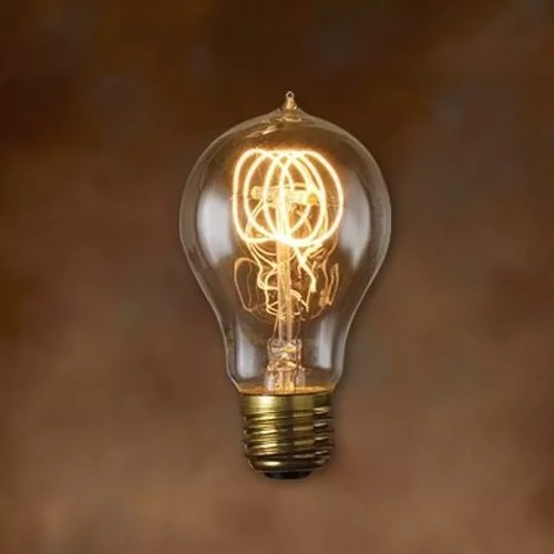 VINTAGE ANTIQUE BULB T45 SPIRAL 40W E27 TS-E9 RETRO/NOR