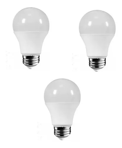 Tripack De Foco LED Luz De Día Bulbo 9W 100-240V 810LM E26/E27