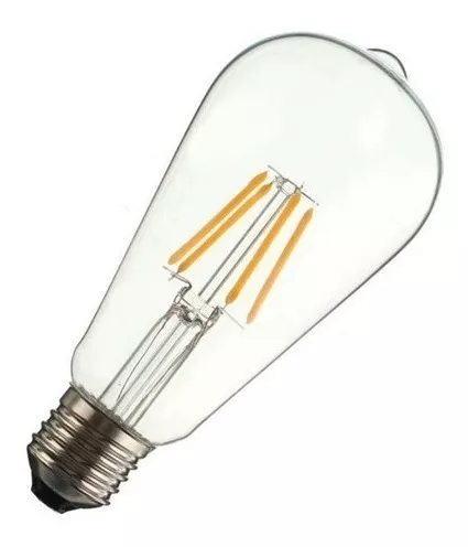 FOCO LED LAGRIMA CRISTAL CLARO FILAM DIM 4W ST64 PERA VINTAGE DIMEABLE ATENUABLE CÁLIDO