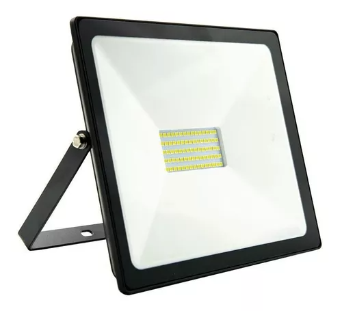 Reflector LED Slim Smd Blanco Frío Lampara Ip65 Carcaza Negra 50W 100-140V 4250LM 65K