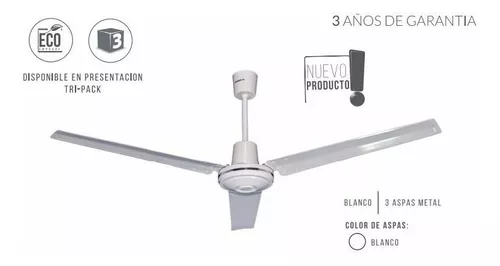 VENTILADOR PROMETHEUS  56" BLANCO SIN LUZ