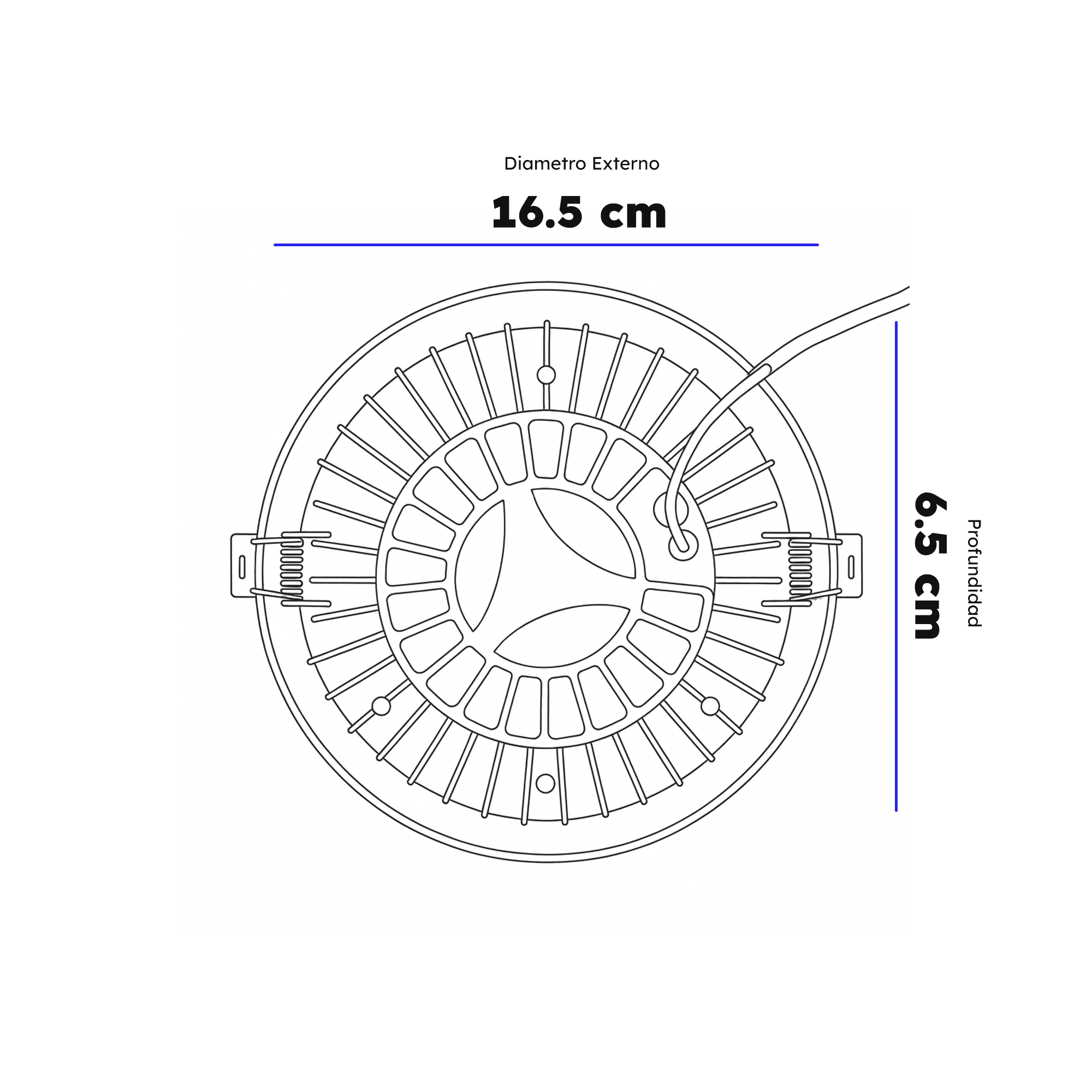 SPOT CHICO EMPOTRABLE TECHO ALTA POTENCIA 30W 100-277V 2500LM 41K LUZ NEUTRA PHILCO 51900/CHICO