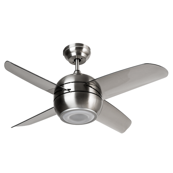 ABANICO  SATINADO DUBAI 38" CON SONIDO INCLUYE BOCINA Y LED INTEGRADO BLUETOOTH