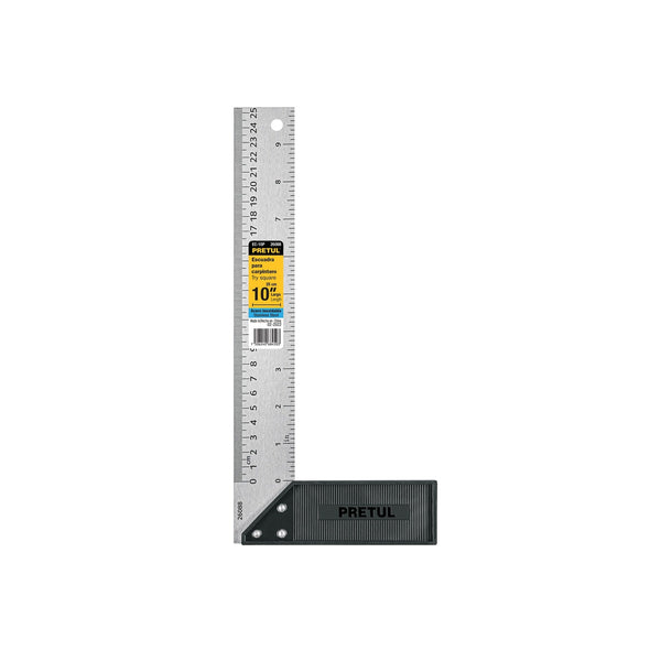 ESCUADRA CARPINTERO 10" PRETUL 26088 EC-10P
