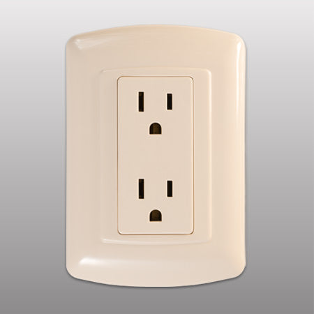 PLACA CON CONTACTO DUPLEX C TIERRA CHASIS 127V MARFIL