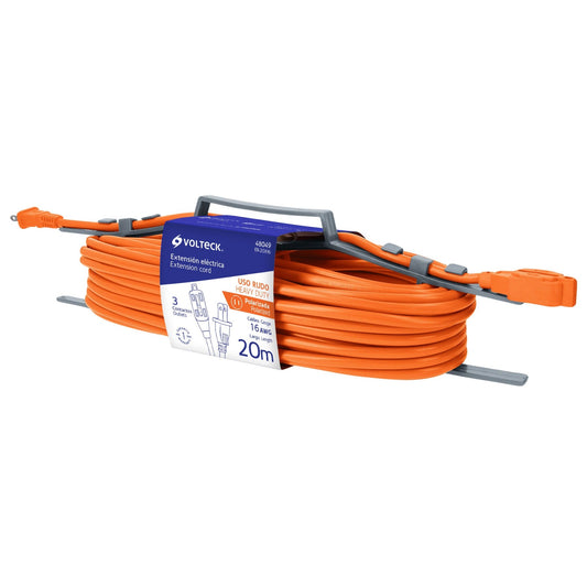 EXTENSIÓN ELÉCTRICA USO RUDO 20M 2X16 AWG VOLTECK 48049 ER-20X16