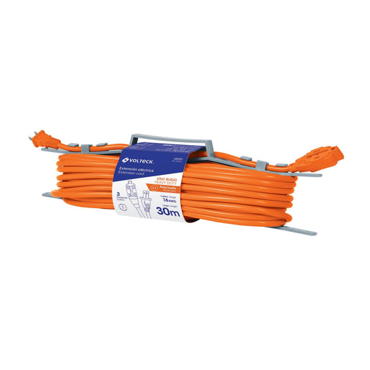 EXTENSIÓN ELÉCTRICA USO RUDO 30M 2X16 AWG VOLTECK 48051 ER-30X16