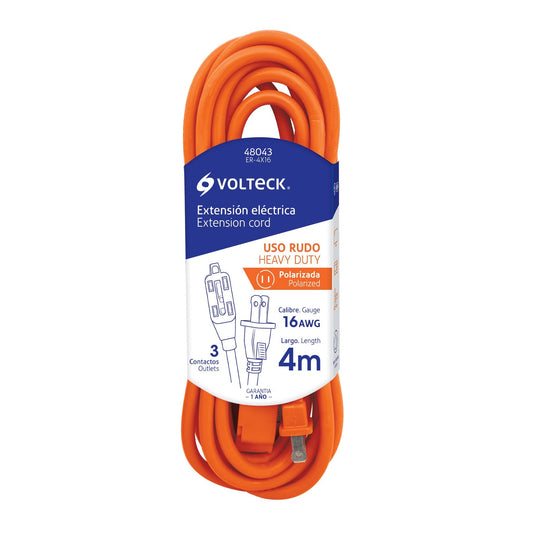 EXTENSIÓN ELÉCTRICA USO RUDO 4M 2X16 AWG VOLTECK 48043 ER-4X16