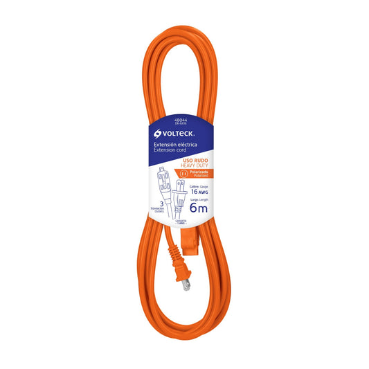 EXTENSIÓN ELÉCTRICA USO RUDO 6M 2X16 AWG VOLTECK 48044 ER-6X16