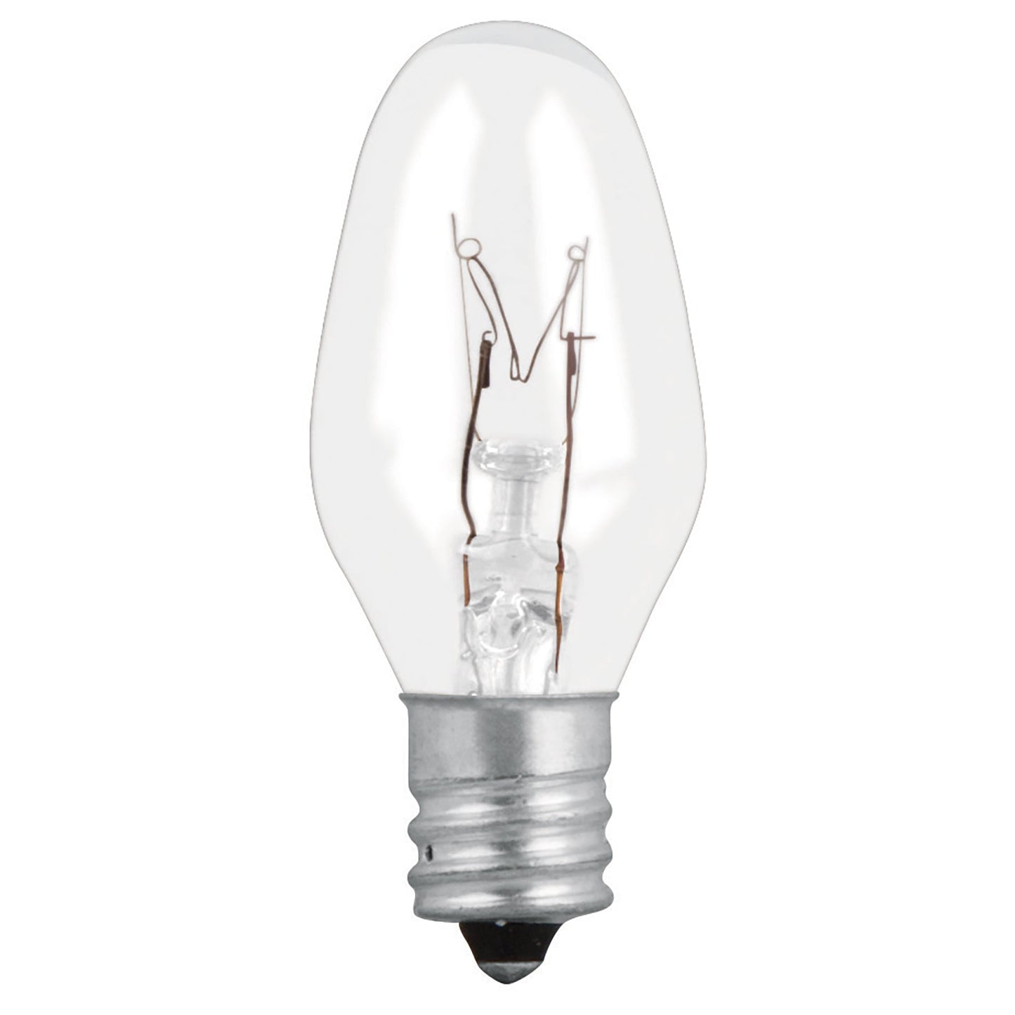 FOCOS INCANDESENTES TRANSPARENTES , BASE E12 7.5W