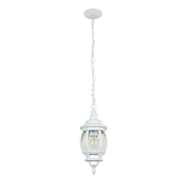 FAROL SUSPENDIDO PARA EXTERIORES DE TECHO BLANCO SIENA II 100-240V E27  FTL-7356/B