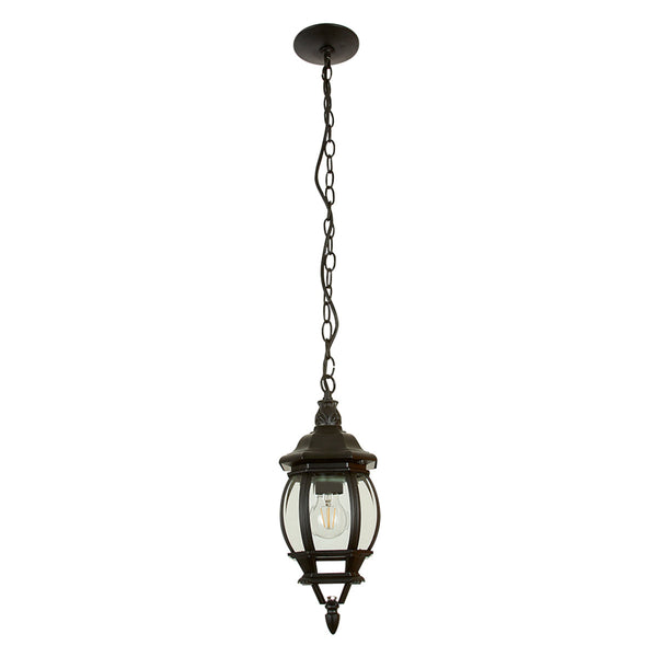 FAROL  SUSPENDIDO PARA EXTERIORES DE TECHO NEGRO SIENA II 26W 100-240V E27  FTL-7356/N