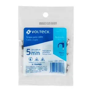 BOLSA 20 GRAPAS NEGRAS 5MM CABLE REDONDO VOLTECK 48280 GCU-5N