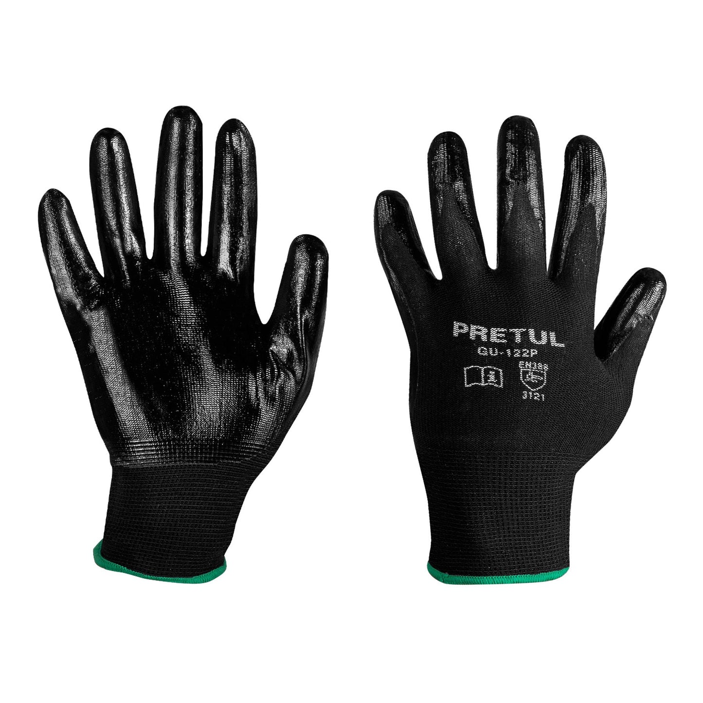 GUANTES DE NYLON DE NITRILIO , MEDIANOS , PRETUL GU-122P