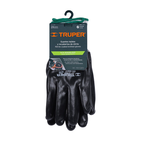 GUANTES DE POLIÉSTER GRANDES RECUBRIMIENTO NITRILO TRUPER 18027 GU-153