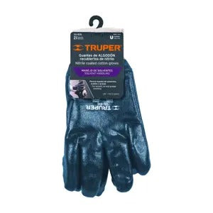 GUANTES DE ALGODÓN RECUBIERTOS DE NITRILO PUÑO TEJIDO TRUPER 15244 GU-835