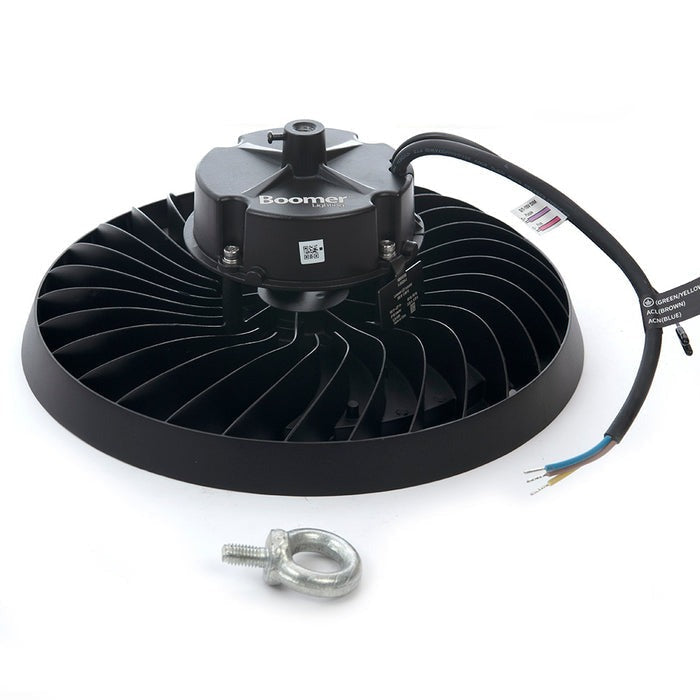 LÁMPARA UFO LED INDUSTRIAL ATENUABLE 200W 42,000LM 55K LUZ FRÍA CON SUPRESOR DE PICOS DE 6KVA BOOMER HB010705 HS RS-210 ATENUABLE 0-10v