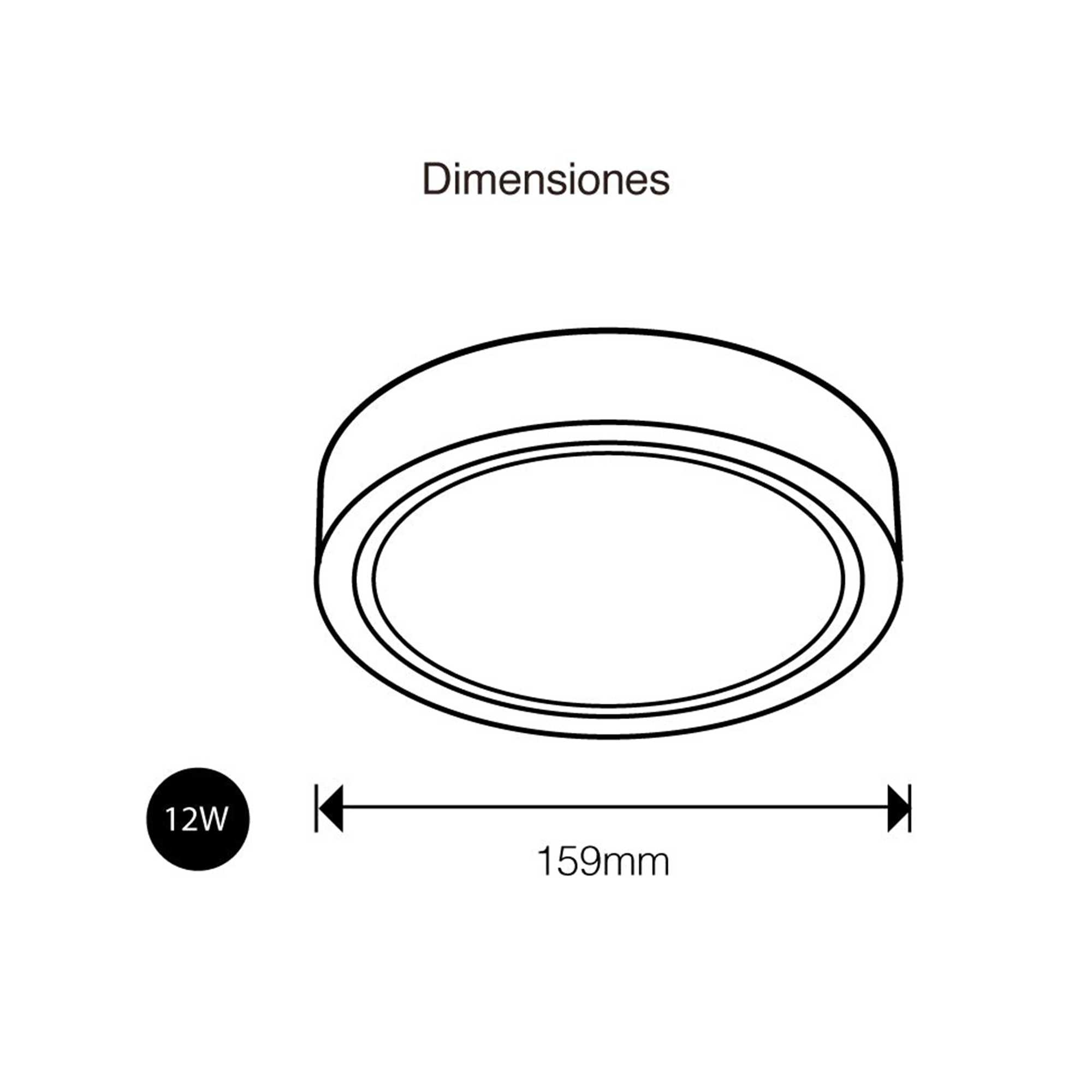 PANEL DOWNLIGHT SOBREPONER LED FAT 12W 3000K LUZ CÁLIDA ICON DLSP12W30