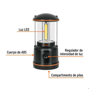 LINTERNA DE LED PARA CAMPAMENTO DE PILAS TRUPER 10760 LACA-3D