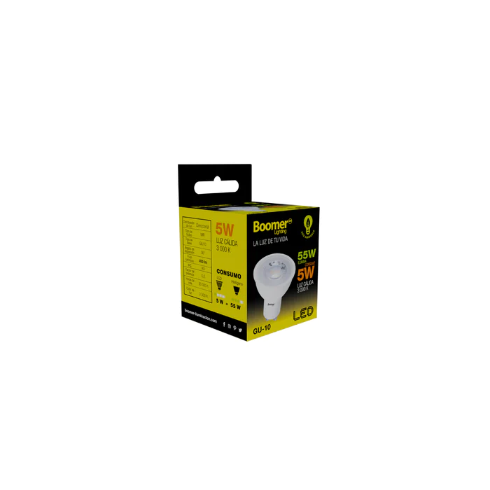 LÁMPARA FOCO LED GU10 5W 100-240V 30K FOLBOGU100053000