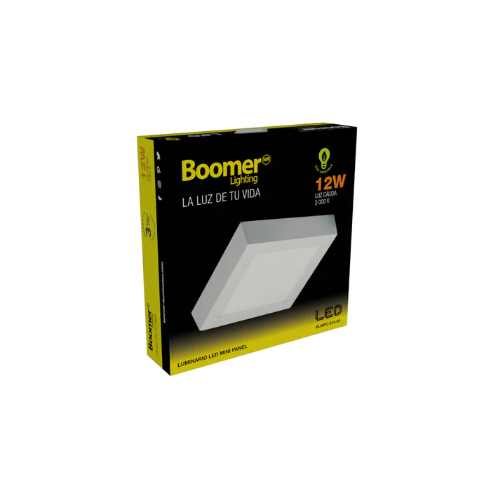 MINI PANEL LED CUADRADO PARA INTERIORES BLANCO 12W 100-240V 750LM 30K BLMPC-012-30