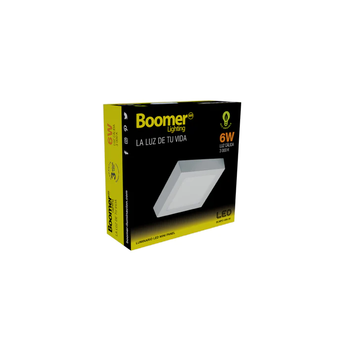 MINI PANEL LED CUADRADO PARA INTERIORES BLANCO 6W 100-240V 300LM 30K BLMPC-006-30