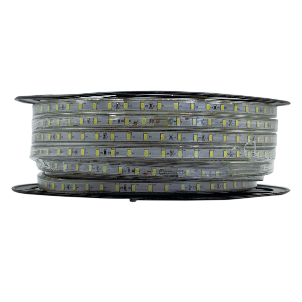MANGUERA LEDS 25 MTS SMD5730 127V LUZ CALIDA Y 2 CONECTORES