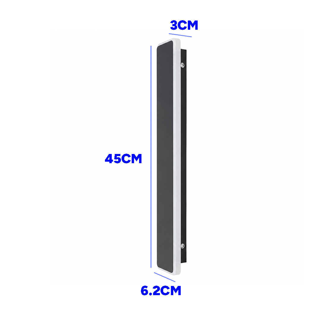 LÁMPARA DE MURO ARBOTANTE TIPO BARRA RECTANGULAR 45CM IP68 9W 30K LUZ CÁLIDA MUNDOLUCIDO ARB9