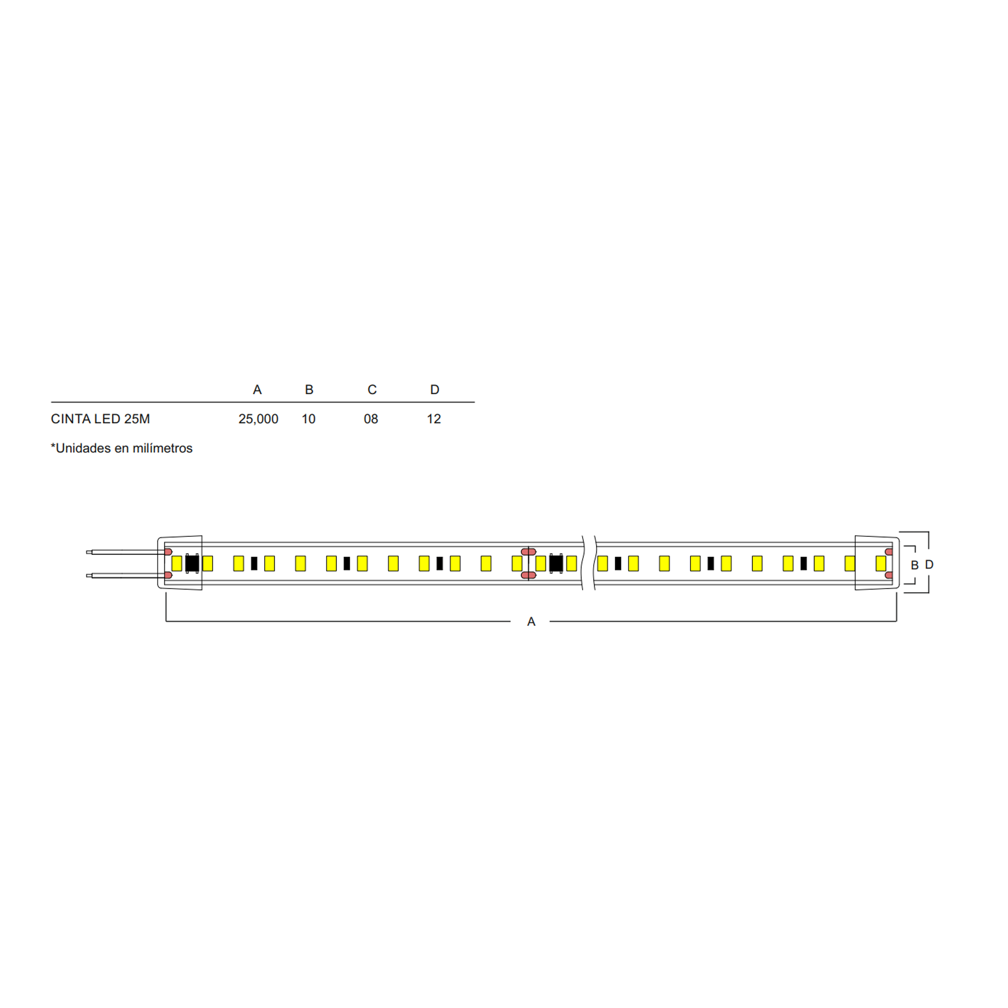 MANGUERA LED EXTERIOR 25M IP65 125W 30K LUZ CÁLIDA LUMIANCE P40525