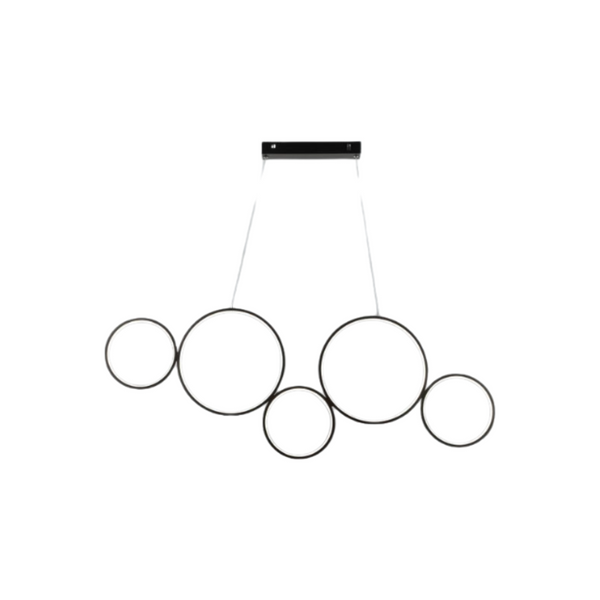 CANDIL DECORATIVO MODERNO 5 AROS NEGROS LUMINORLED LU-MO-LOFT-N