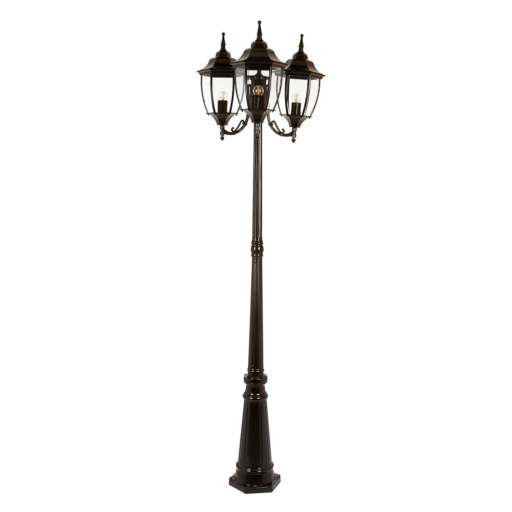 POSTE DE LUZ PARA EXTERIORES NEGRO BADALONA 78W 100-240V E27 X3 PFT-6004-3/N