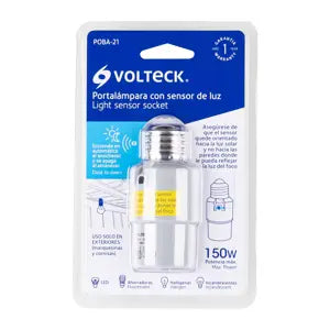 PORTA LÁMPARA SOCKET CON SENSOR DE LUZ FOTOCELDA VOLTECK 46534 POBA-21