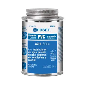 PEGAMENTO AZUL PARA PVC 250ML FOSET 42026 PPVCA-250