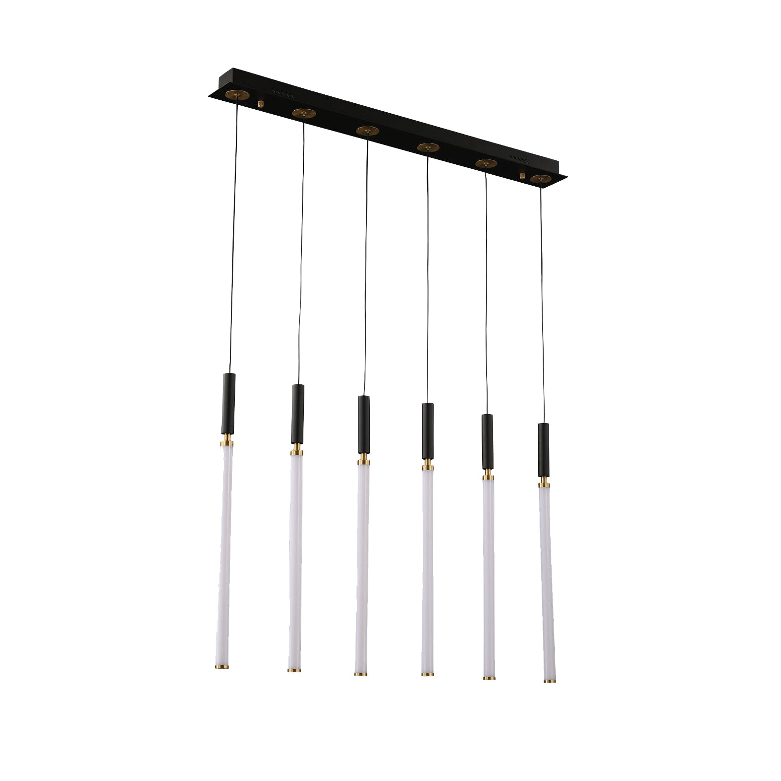 Candil Astor Dorado y Negro de 6 Luces 2m 30W 90-130V 2400LM 30K Q20026-BG