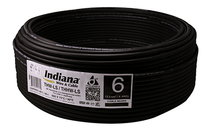 CABLE THW CALI 6 NEGRO INDIANA METRO