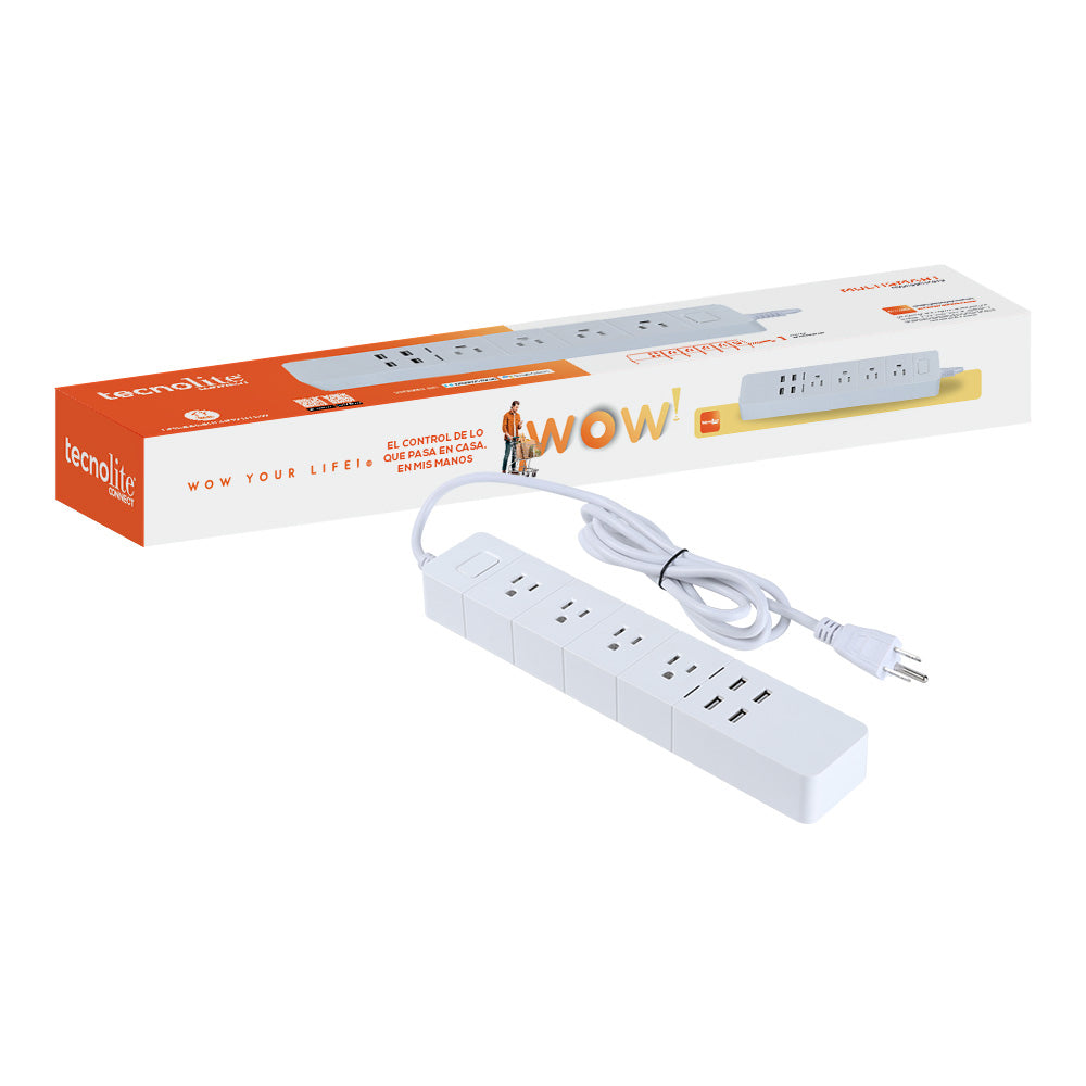 MULTICONTACTO 4+4 USB2.2W100-240VCA WIFI SMC4AC4USBMVBTCW