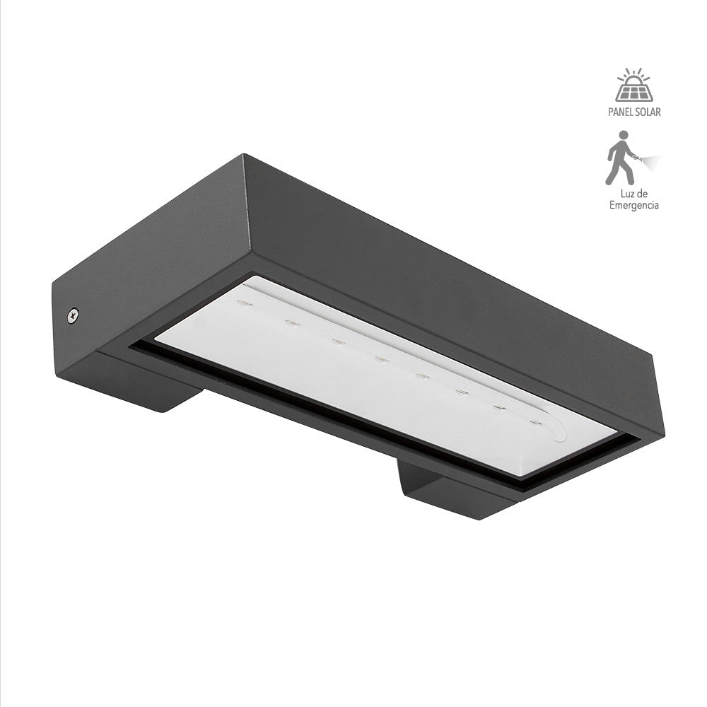 LAMPARA DE MURO SOLAR LED 2.8W 3.7 VCC 4000K SOL-LED/05 SOL-LED/05