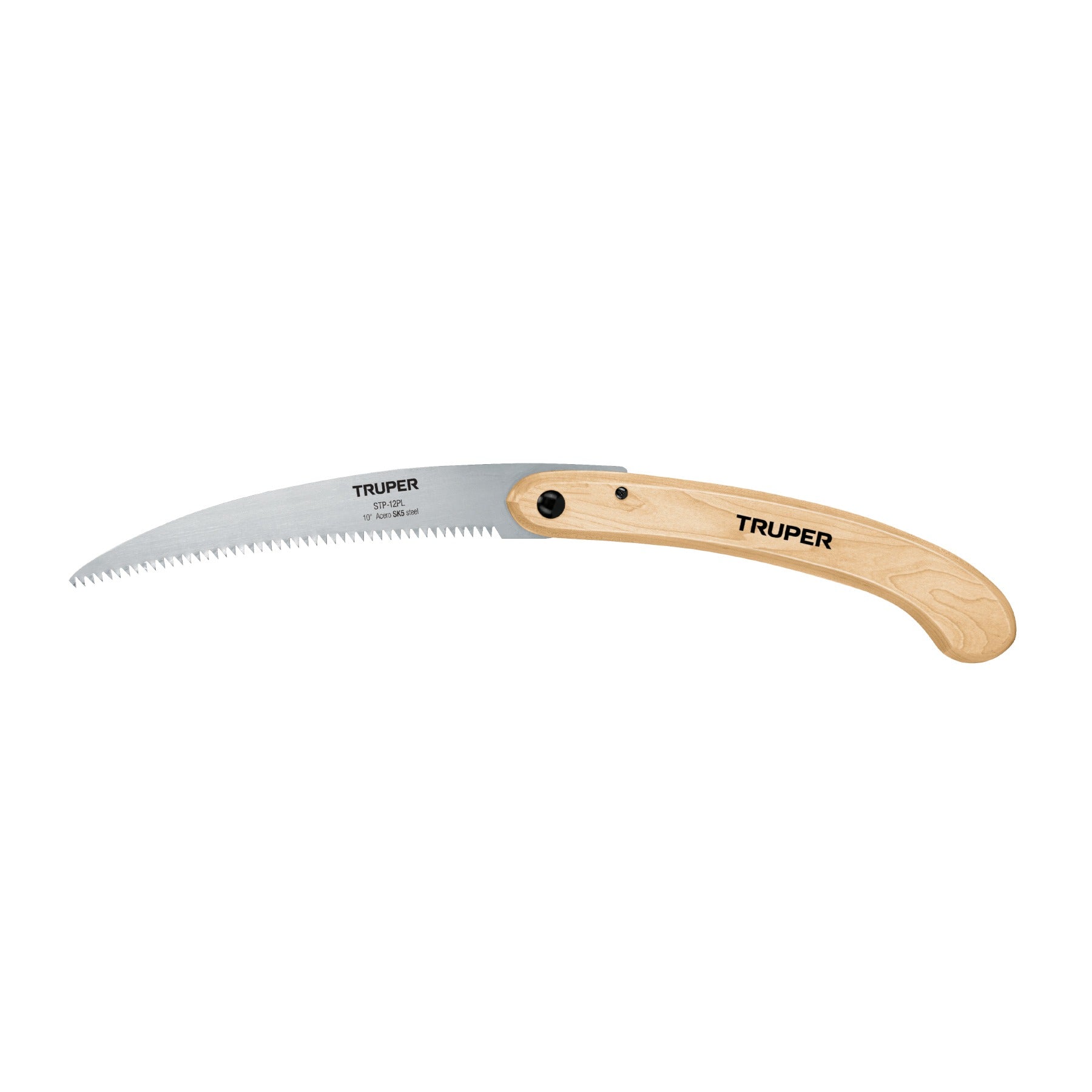 SERRUCHO PLEGABLE HOJA CURVA 10" 6DPP MANGO MADERA TRUPER 18178 STP-12PL