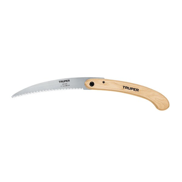 SERRUCHO PLEGABLE HOJA CURVA 10" 6DPP MANGO MADERA TRUPER 18178 STP-12PL