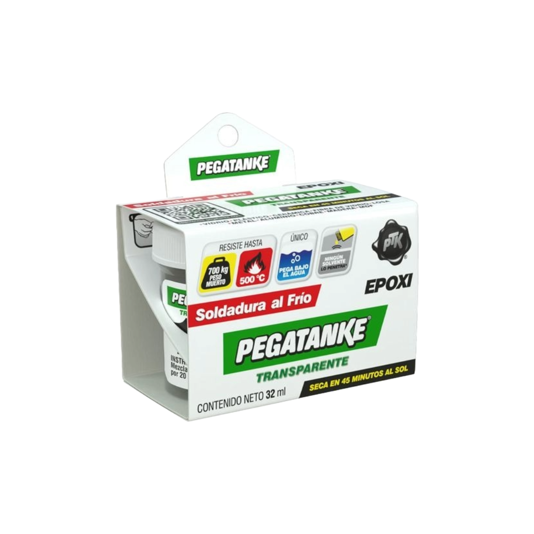 PEGAMENTO EPOXICO SOLDADURA EN FRIÓ 32ML PEGATANKE TRANSPARENTE
