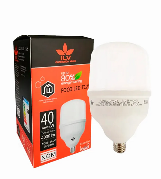 FOCO T125 LED DE 40W LUZ FRIA 65K INDUTRIAL 3600LM