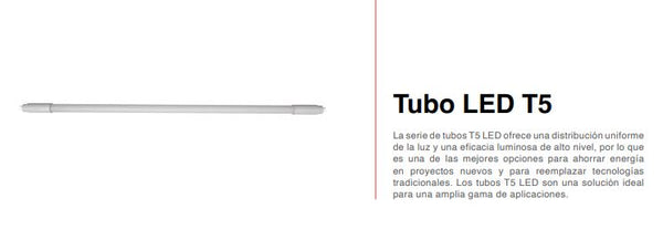 TUBO LED T5 CRISTAL OPALINO 16W 4000K ICON TUBT5OPA16W40K 1.17MTS CONEXION DOS LADOS LUZ NEUTRA
