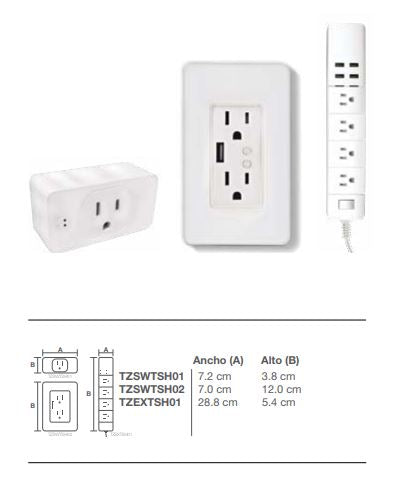 EXTENSION INTELIGENTE SMART HOME BY TECHZONE TZEXTSH01 ICON MULTICONTACTO INTELIGENTE SMART USB ICON