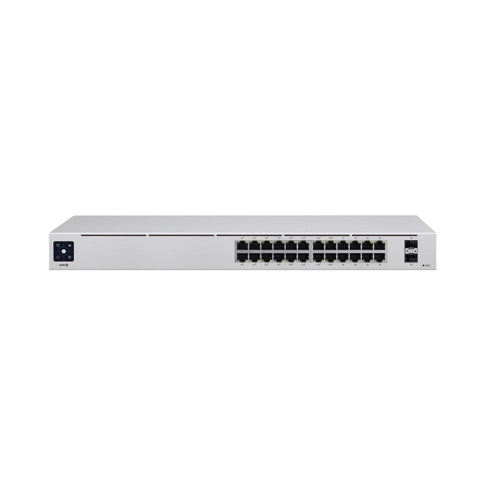 UniFi Switch USW-24-POE Gen2, Capa 2 de 24 puertos (16 puertos PoE 802.3af/at + 8 puertos Gigabit) + 2 puertos 1G SFP, 95W, pantalla informativa