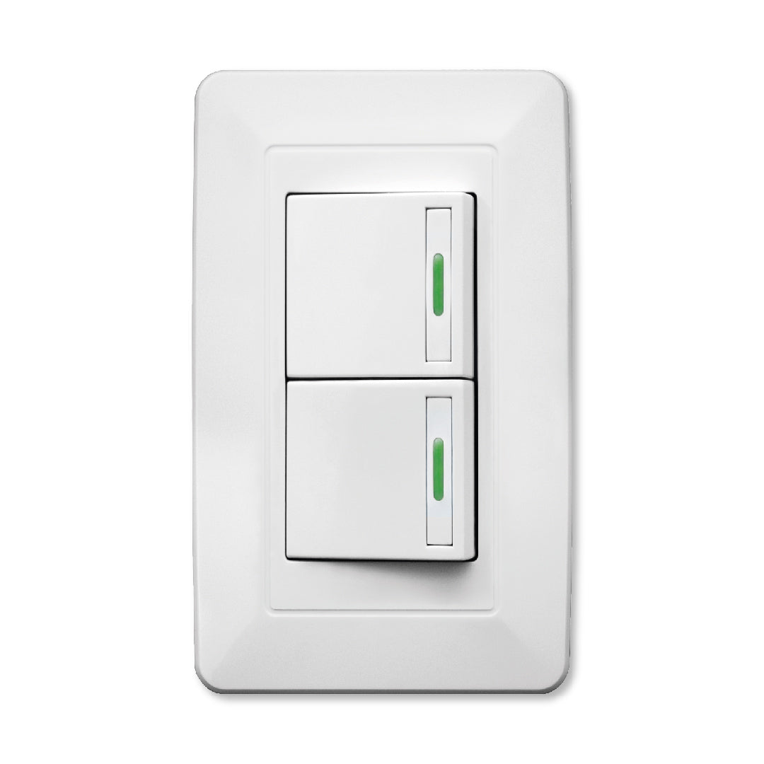 PLACA APAGADOR 2 INTERRUPTORES 3 VIAS BLANCO WINLED WPL-302