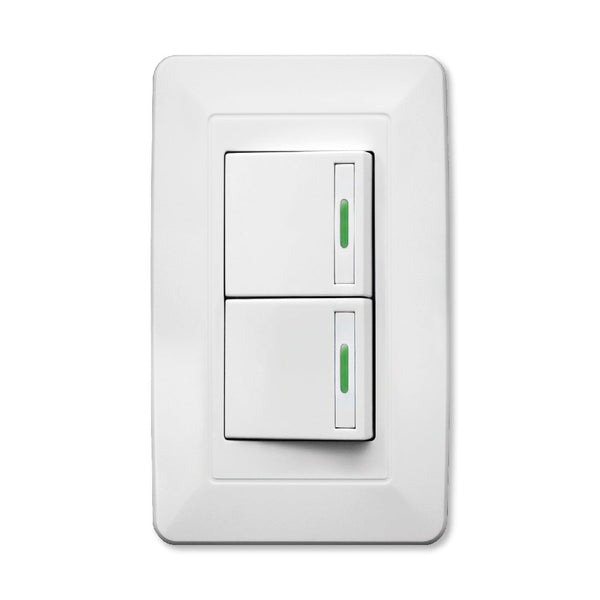 PLACA APAGADOR 2 INTERRUPTORES 3 VIAS BLANCO WINLED WPL-302