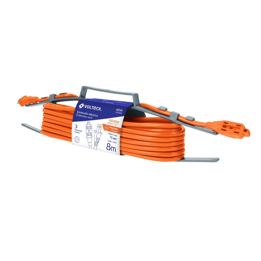 EXTENSIÓN ELÉCTRICA USO RUDO 8M 2X16 AWG VOLTECK 48045 ER-8X16